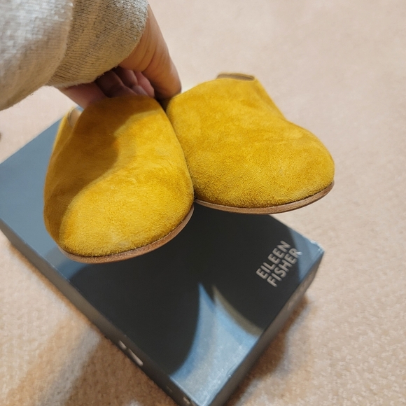 Eileen Fisher Brief Suede Mule New Elegant Mustard Tan Size 8 With Box $195‎ - Picture 5 of 11